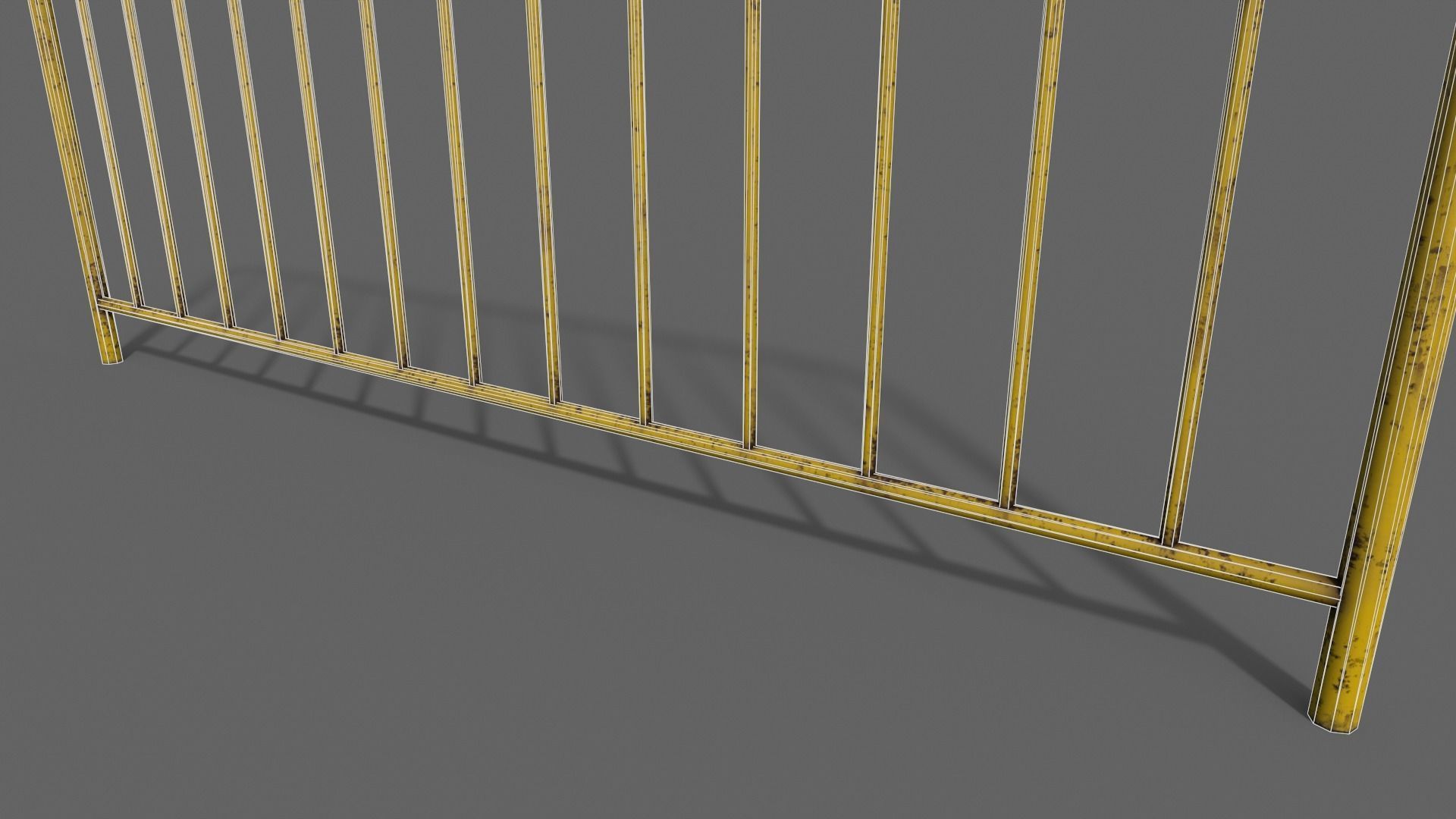 PBR Pedestrian Guard Rail V1-Clean-Rusty Low-poly 3D model_30