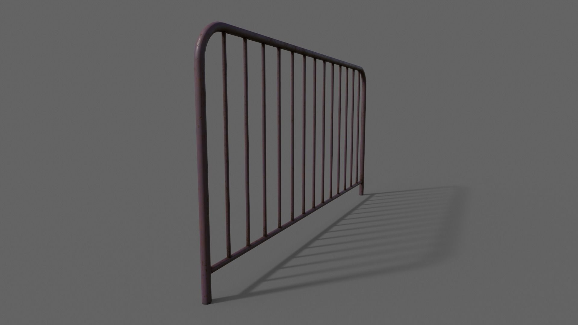 PBR Pedestrian Guard Rail V1-Clean-Rusty Low-poly 3D model_24