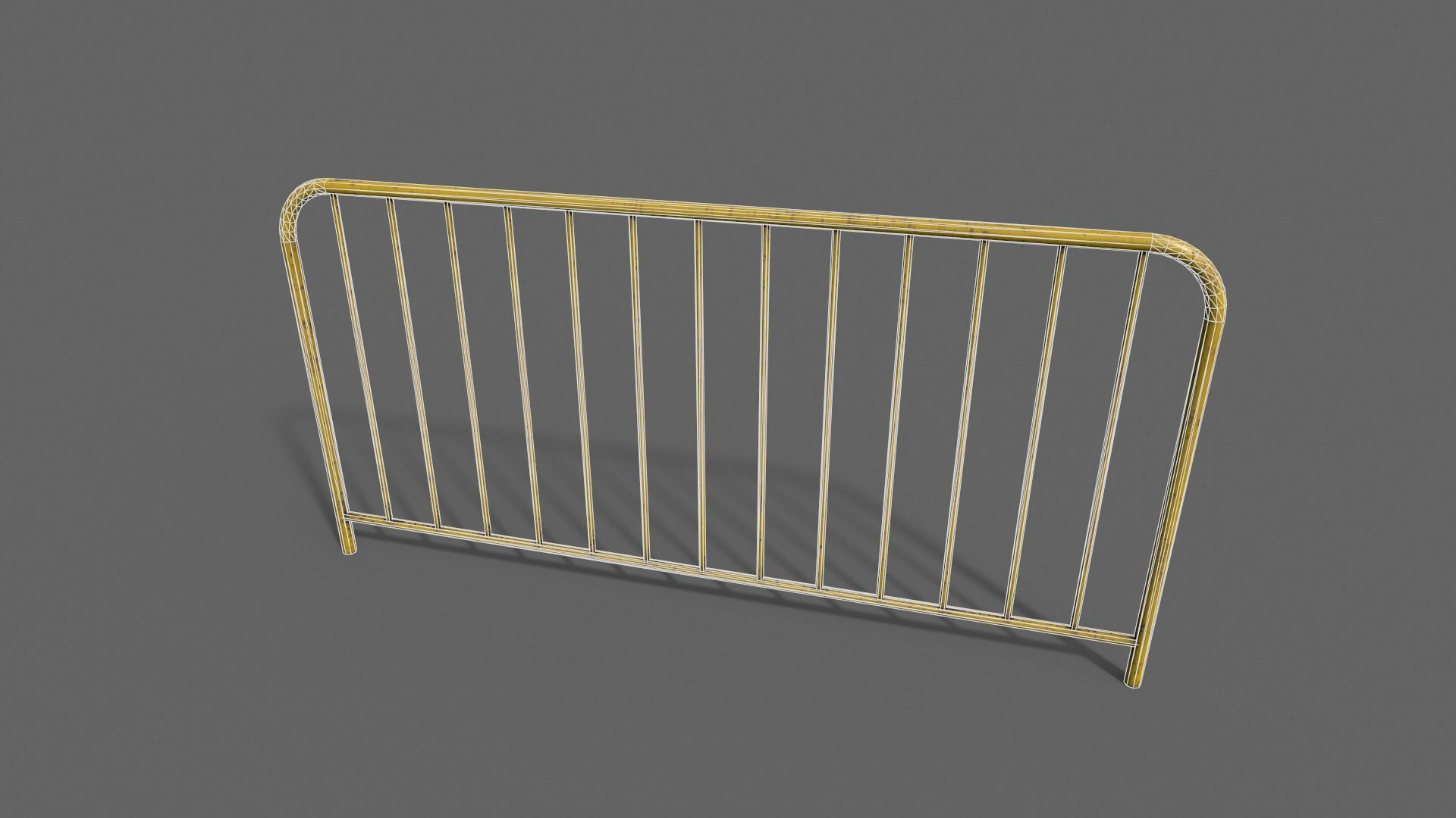 PBR Pedestrian Guard Rail V1-Clean-Rusty Low-poly 3D model_32