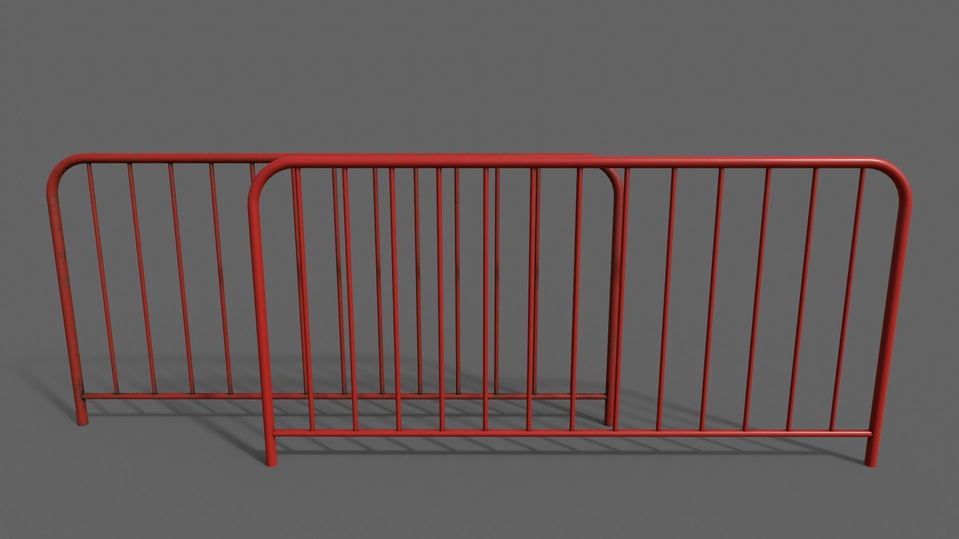 PBR Pedestrian Guard Rail V1-Clean-Rusty Low-poly 3D model_9