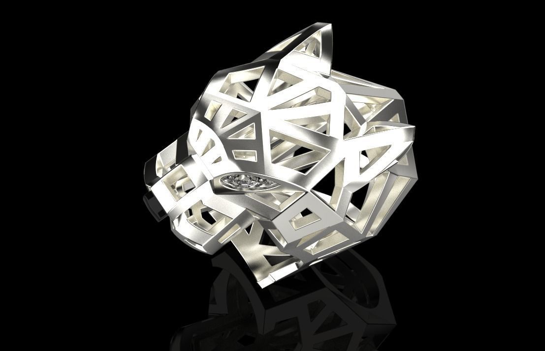 jewelry ring with stones 3D print model_14