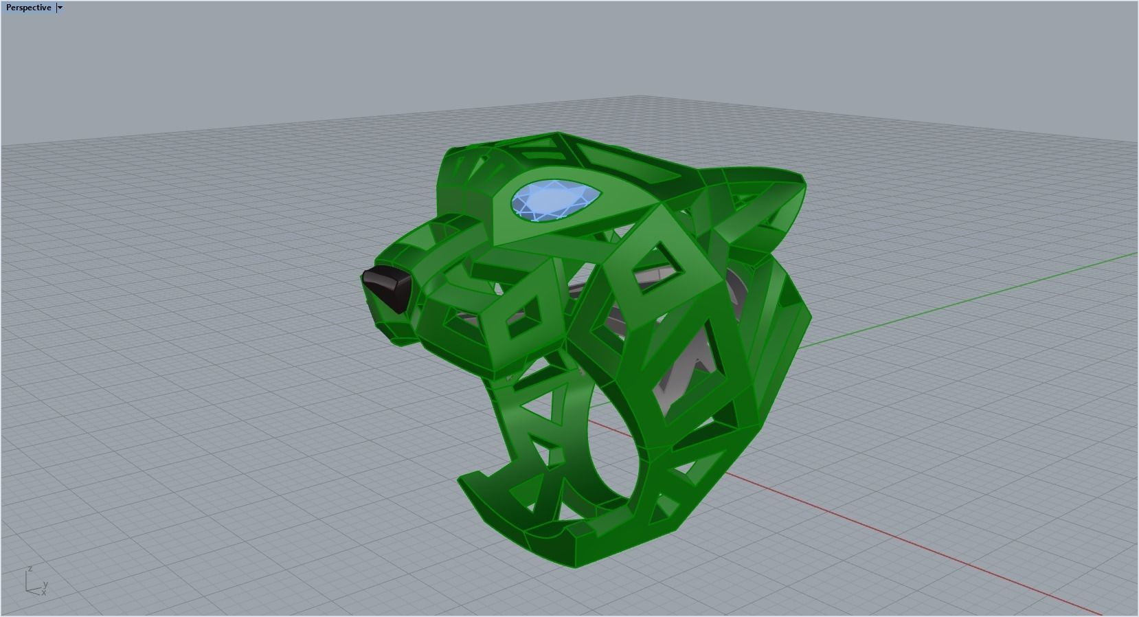jewelry ring with stones 3D print model_22