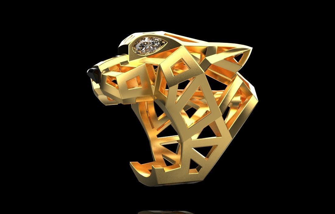 jewelry ring with stones 3D print model_11