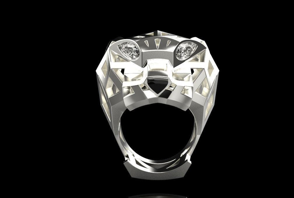 jewelry ring with stones 3D print model_16