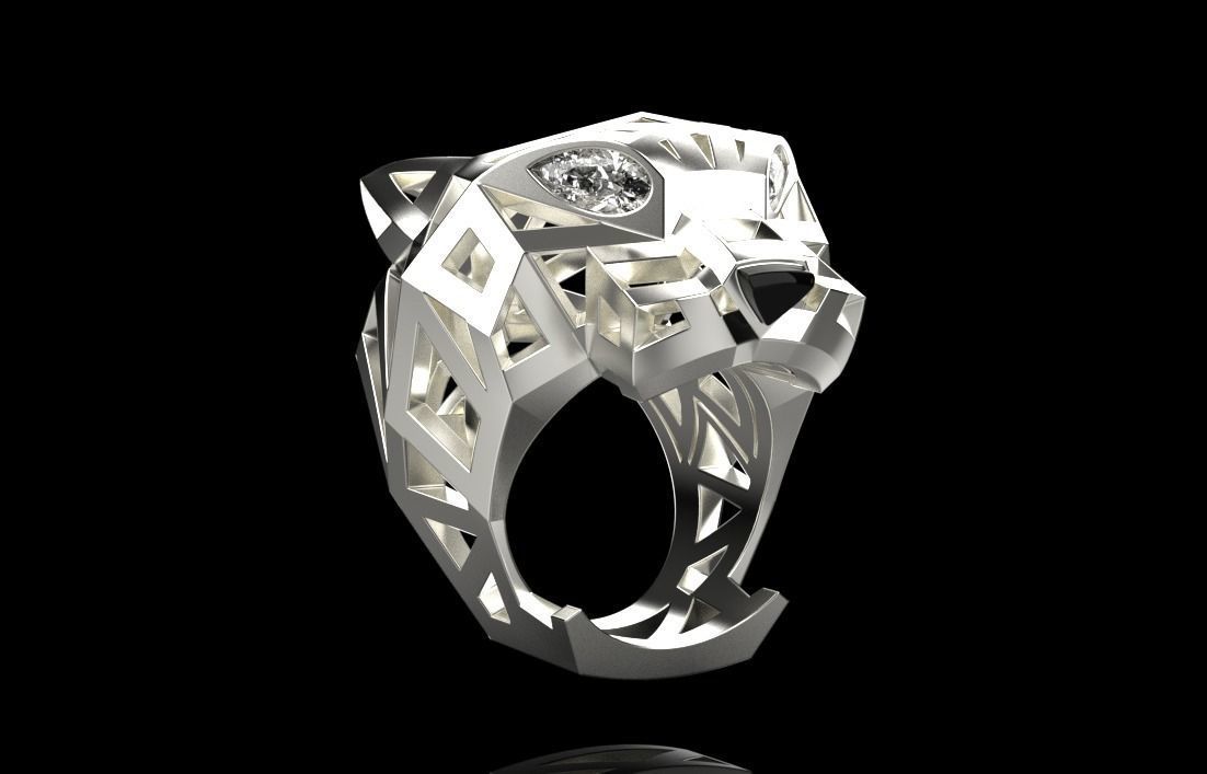 jewelry ring with stones 3D print model_13