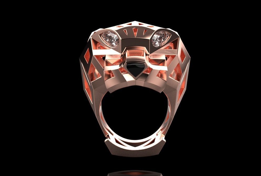 jewelry ring with stones 3D print model_19