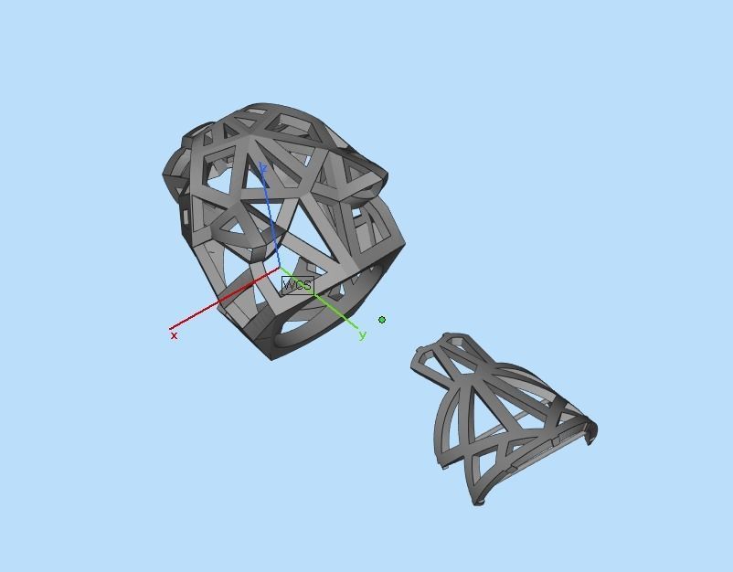 jewelry ring with stones 3D print model_38