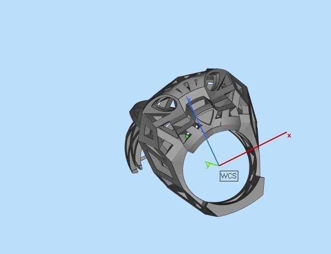 jewelry ring with stones 3D print model_34
