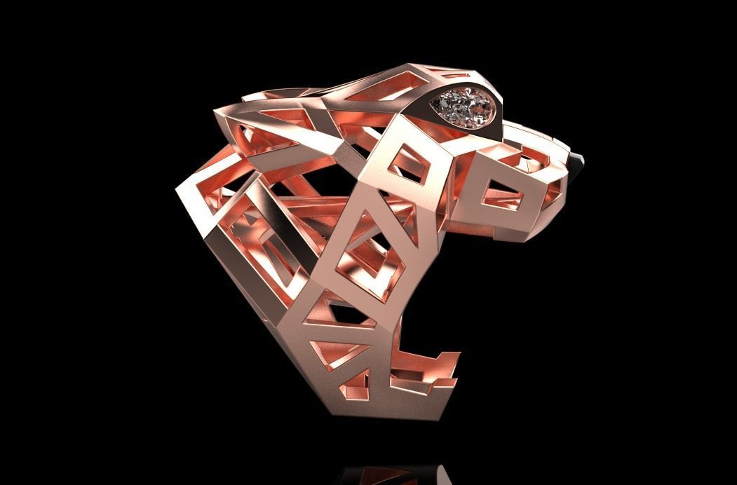 jewelry ring with stones 3D print model_18