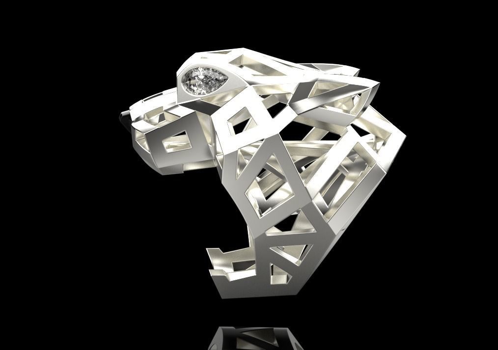jewelry ring with stones 3D print model_15
