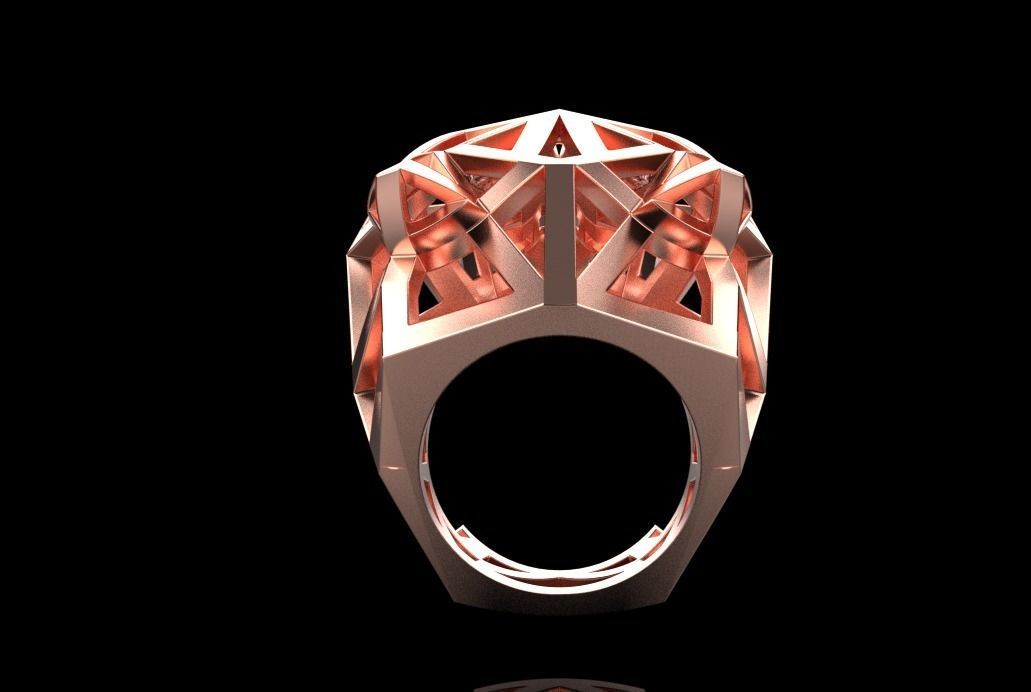 jewelry ring with stones 3D print model_20