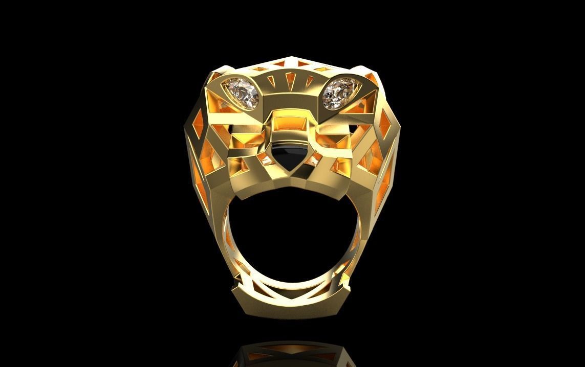 jewelry ring with stones 3D print model_10