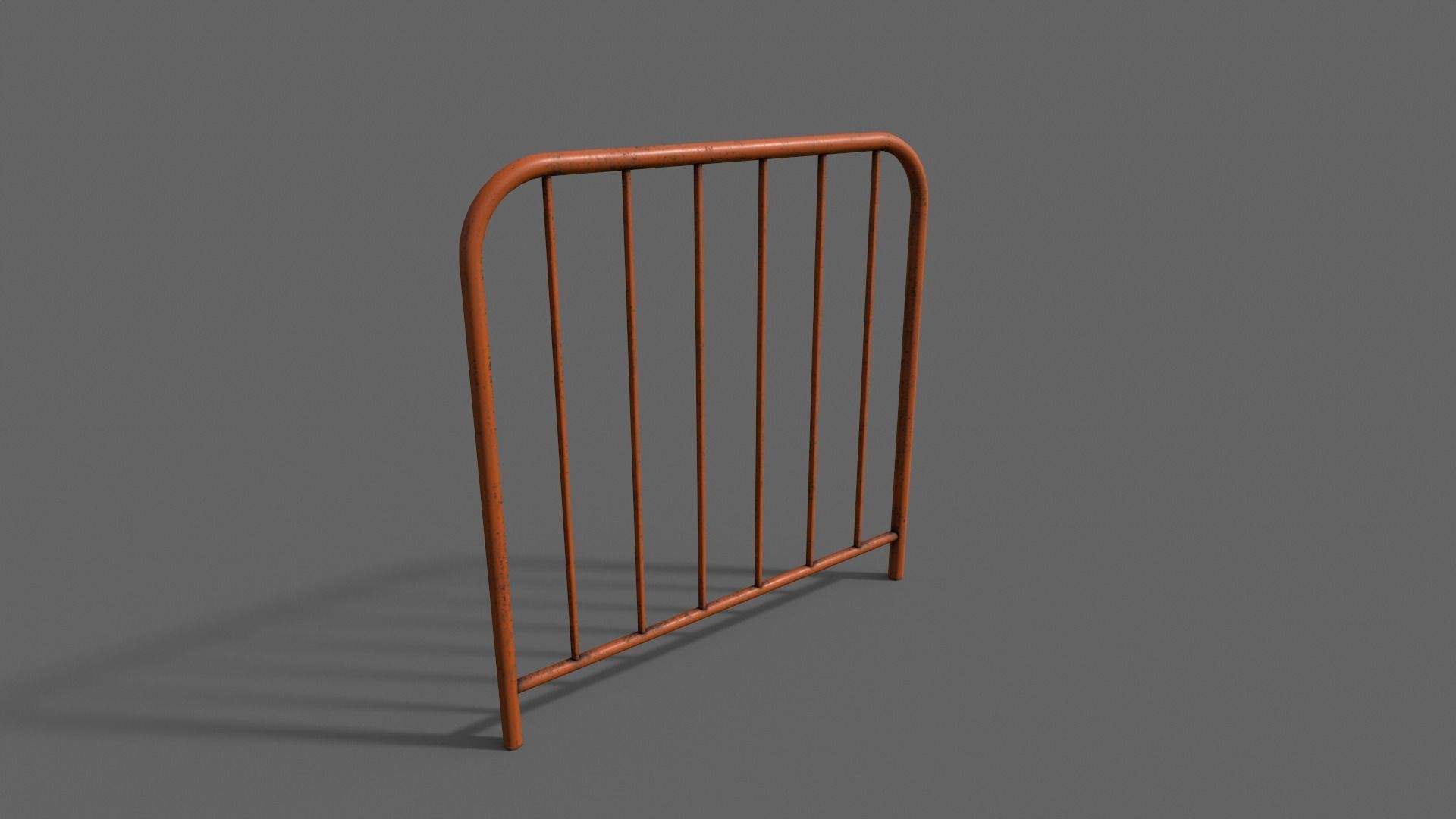 PBR Pedestrian Guard Rail V2-Clean-Rusty Low-poly 3D model_20