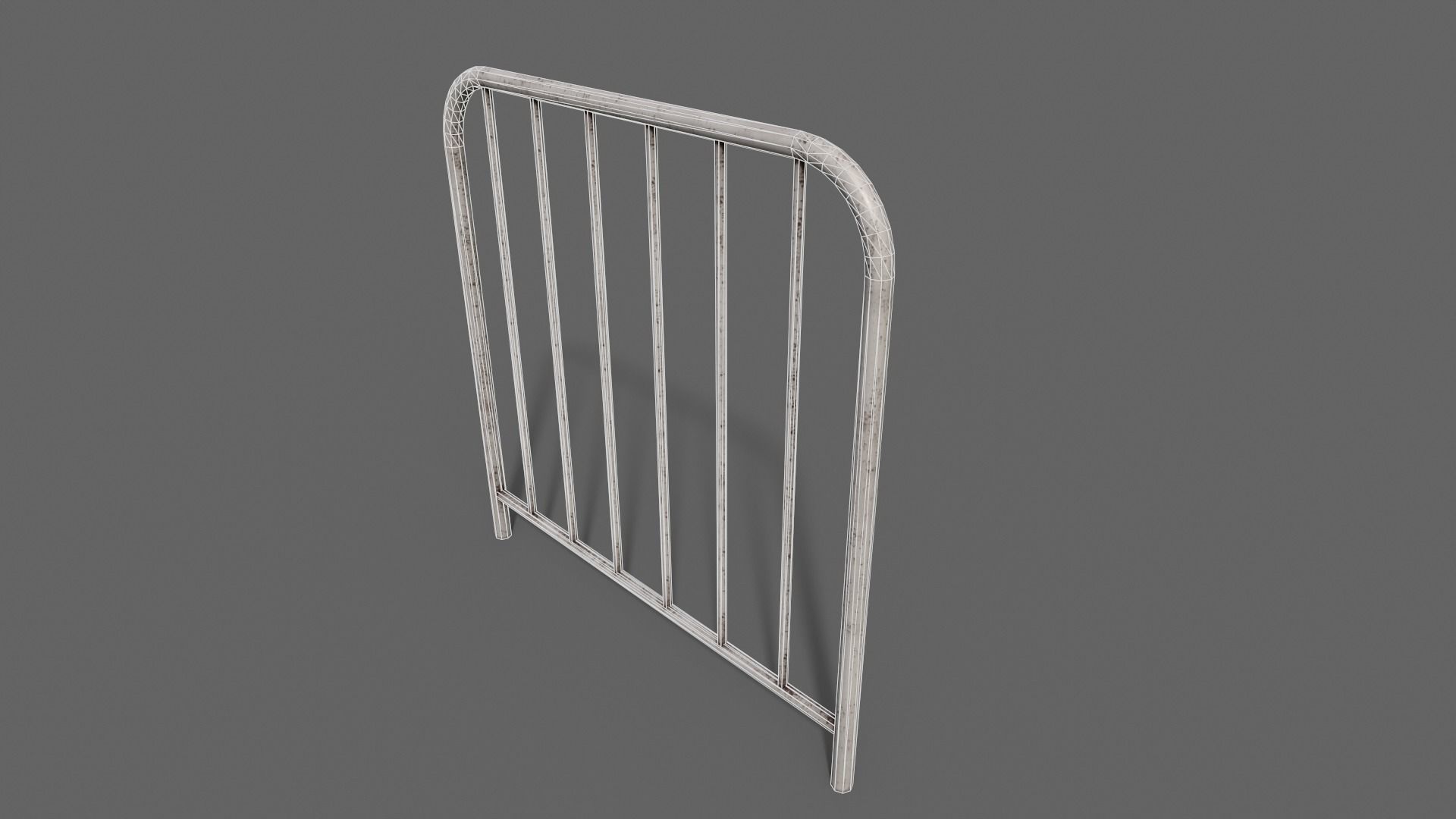 PBR Pedestrian Guard Rail V2-Clean-Rusty Low-poly 3D model_28