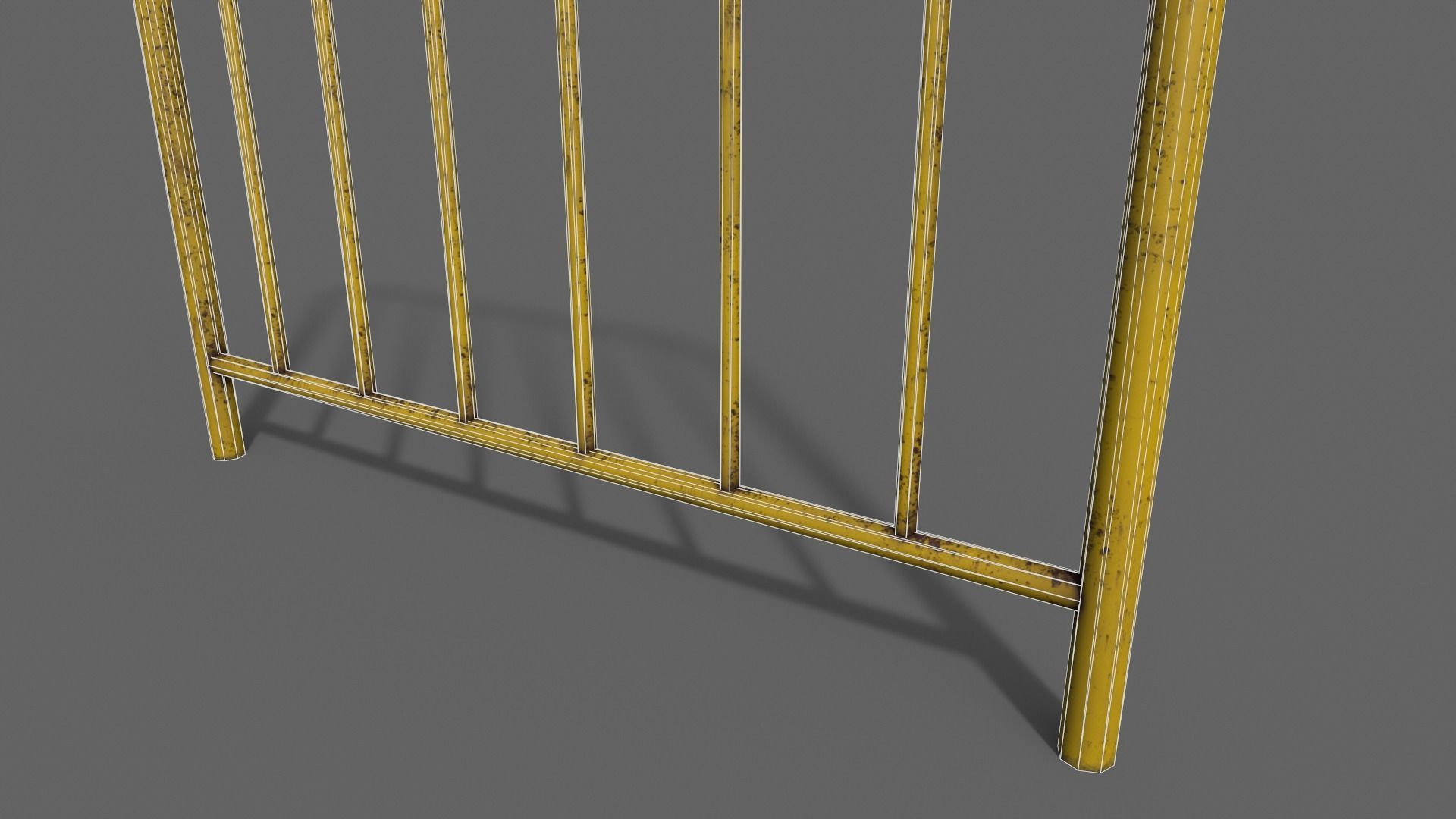 PBR Pedestrian Guard Rail V2-Clean-Rusty Low-poly 3D model_30