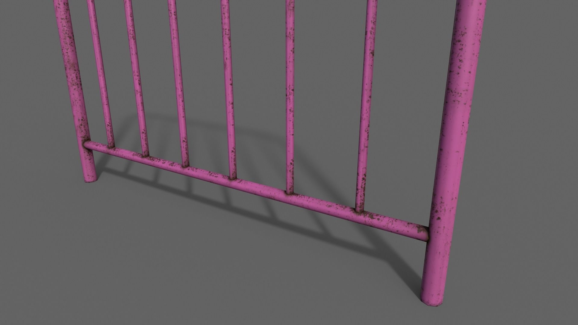 PBR Pedestrian Guard Rail V2-Clean-Rusty Low-poly 3D model_23