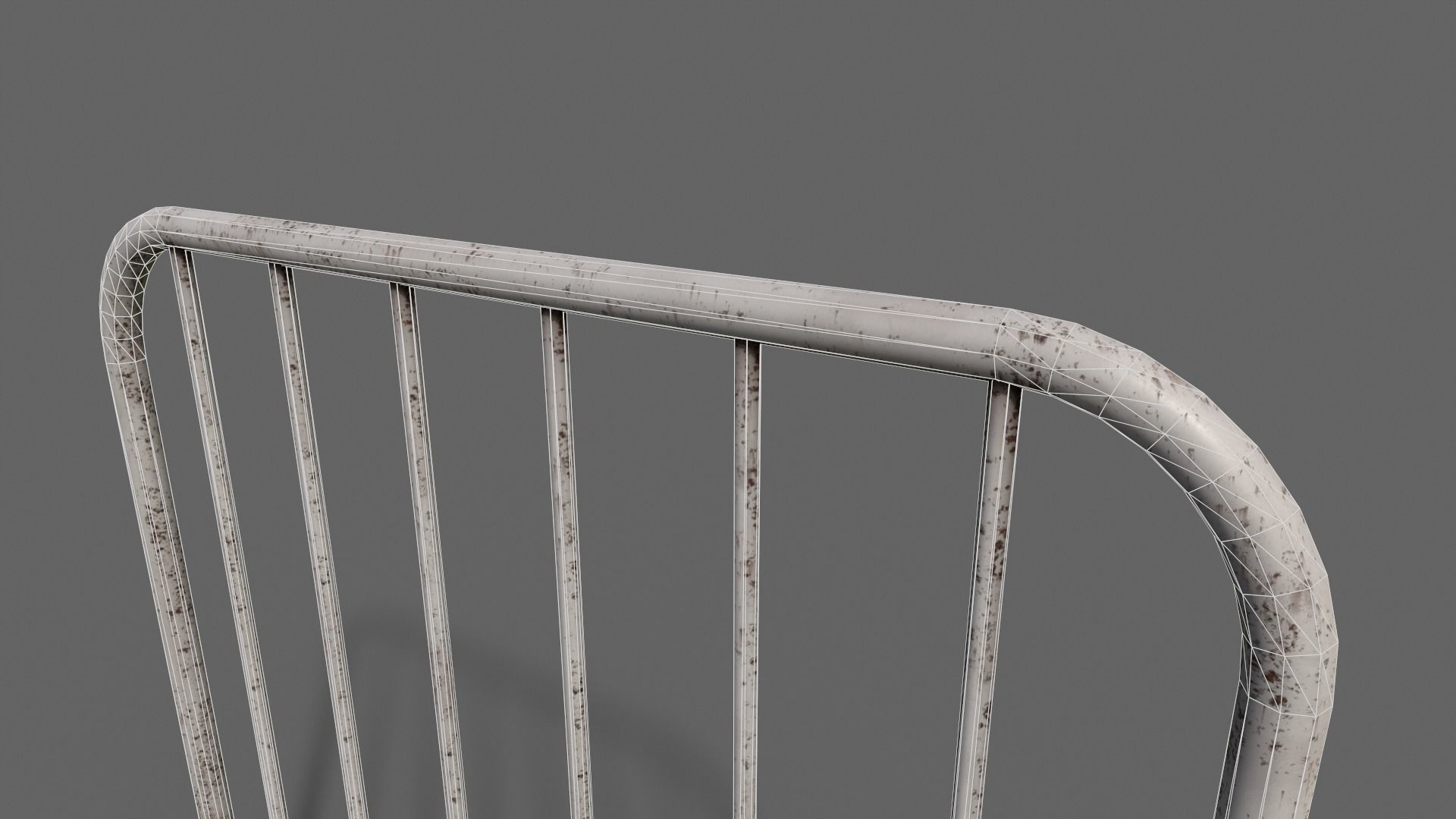 PBR Pedestrian Guard Rail V2-Clean-Rusty Low-poly 3D model_29