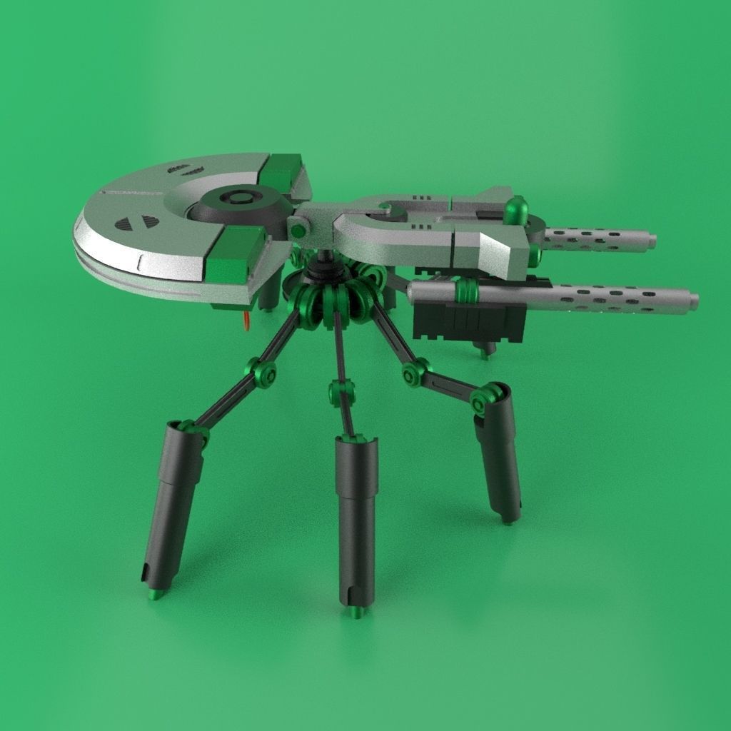 Sci-fi Spider bot  Low-poly 3D model_4