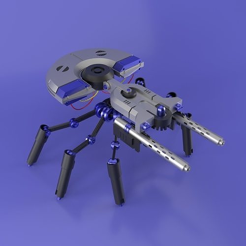 Sci-fi Spider bot  Low-poly 3D model