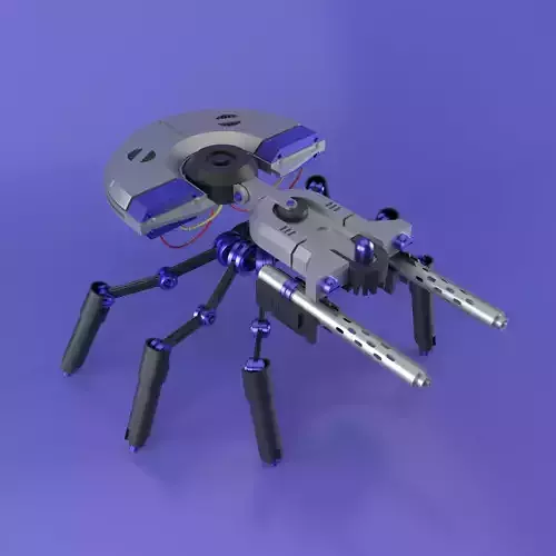 Sci-fi Spider bot  Low-poly 3D model