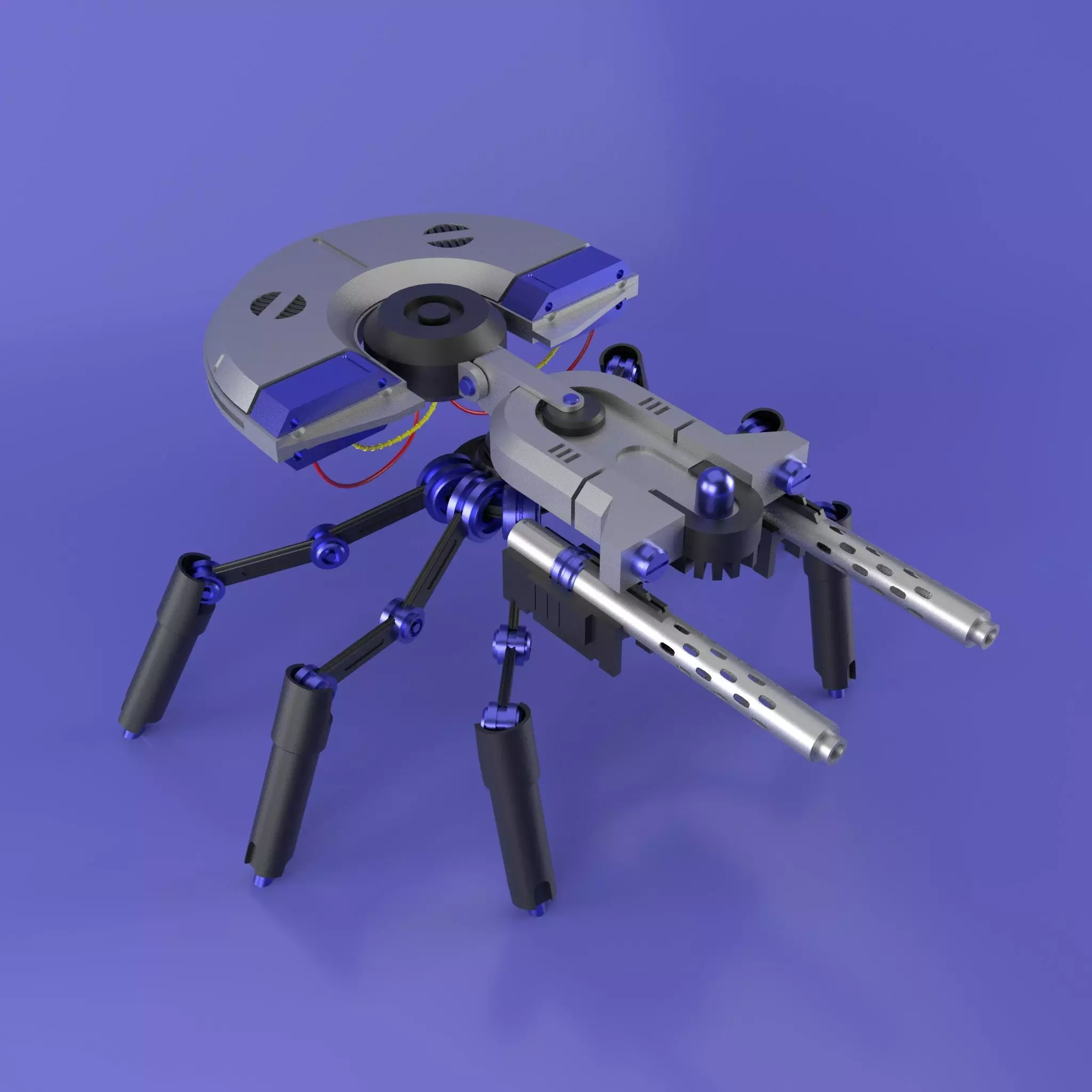 Sci-fi Spider bot  Low-poly 3D model_0
