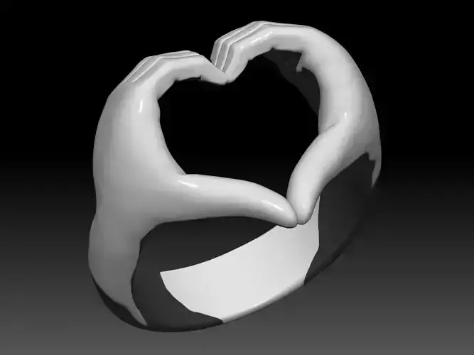 Hand Ring Sculpture jewelry Silver Gold  Print