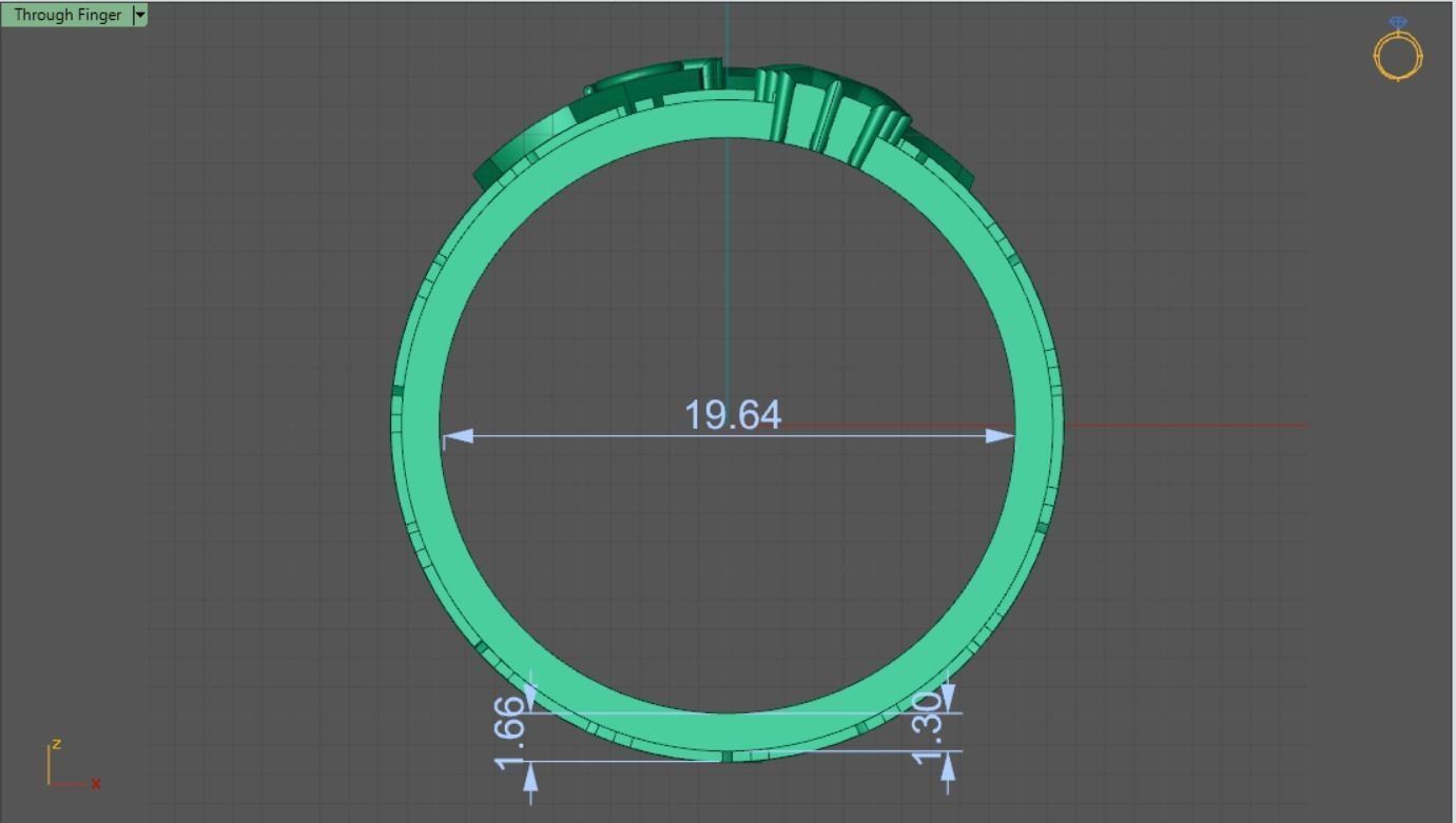 Viking ring with axes and ornaments 3D print model_12
