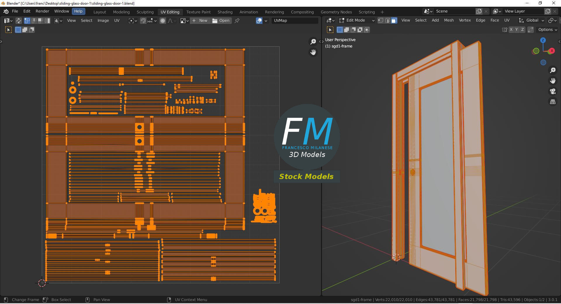 Sliding glass door 1 3D model_10