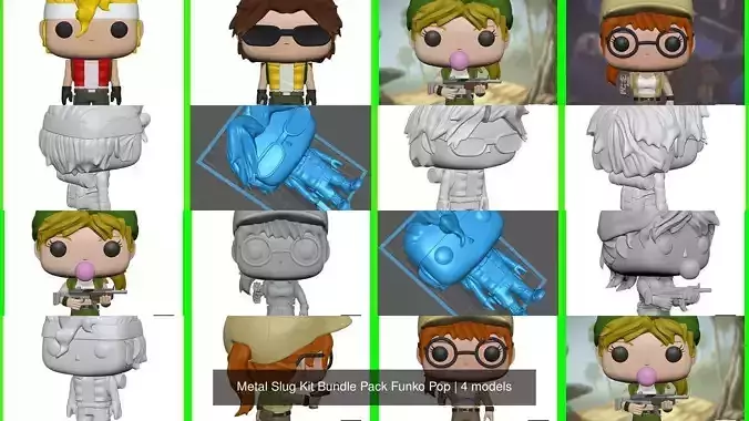 Metal Slug Kit Bundle Pack Funko Pop 3D Model Collection