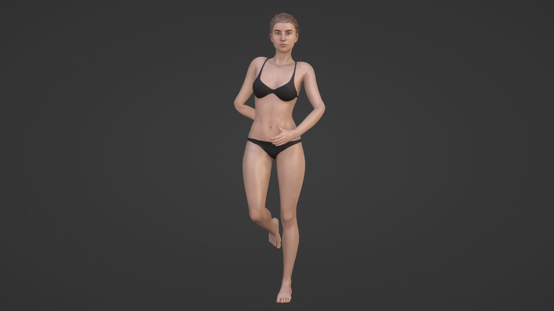 Realistic Sexy Woman Character female girl in bikini swimwear Low-poly 3D model_2