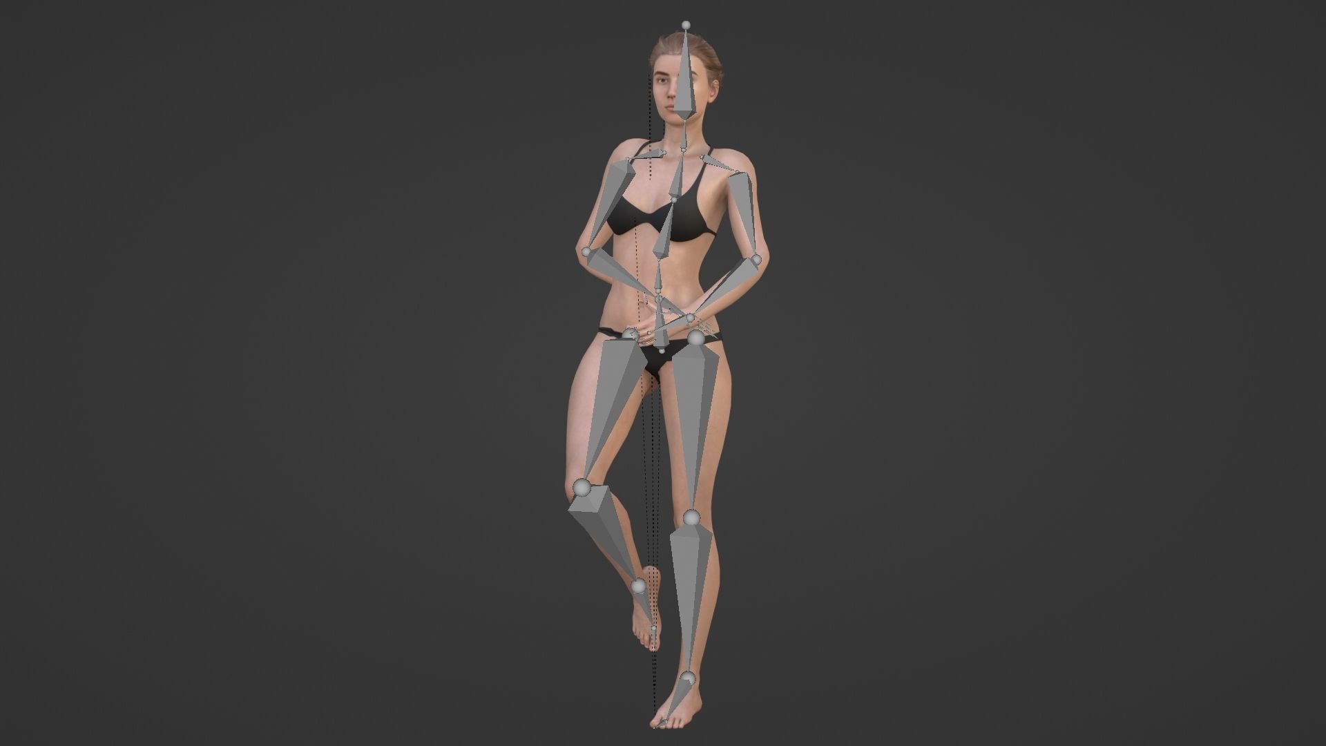 Realistic Sexy Woman Character female girl in bikini swimwear Low-poly 3D model_18