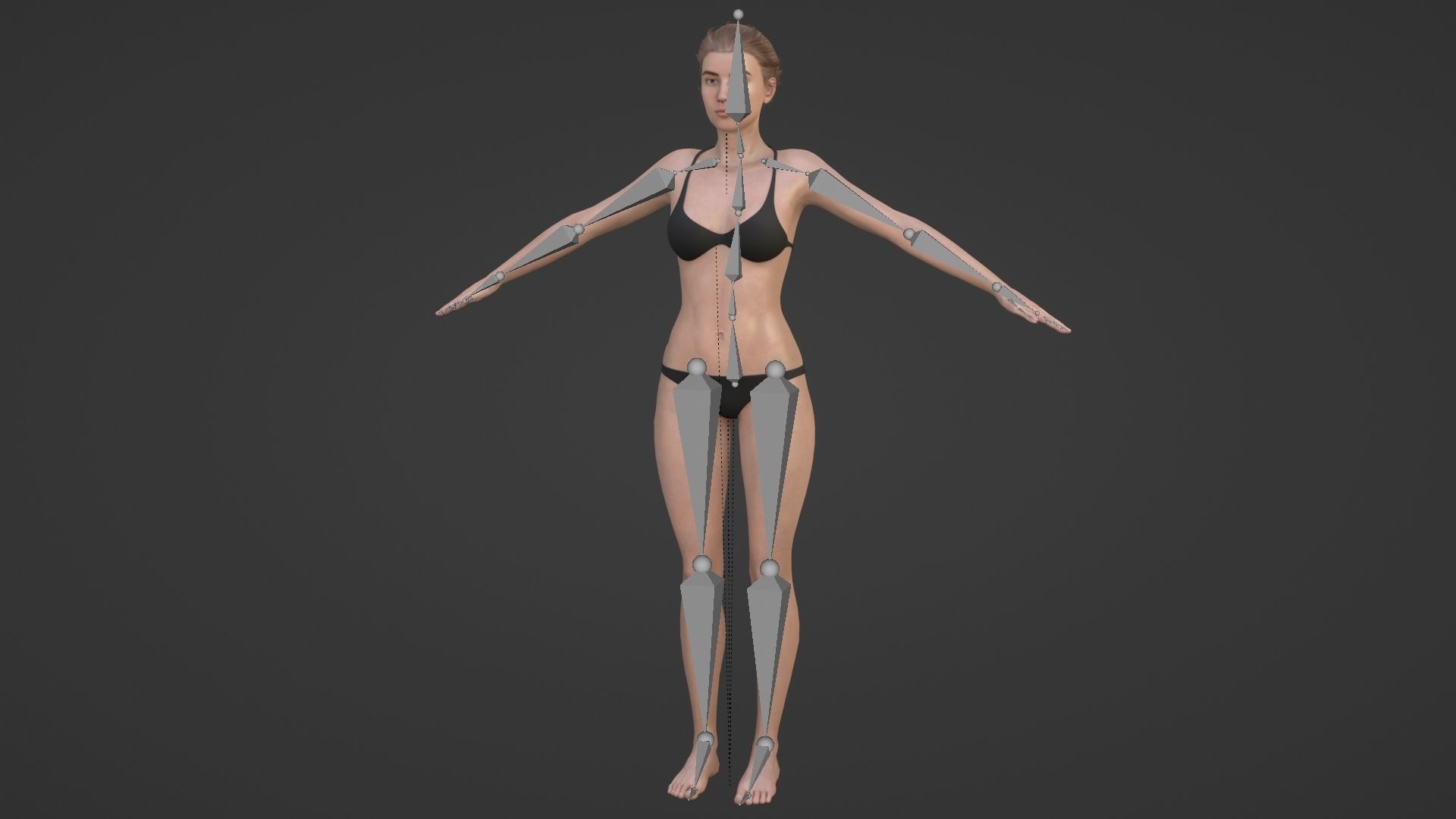 Realistic Sexy Woman Character female girl in bikini swimwear Low-poly 3D model_17
