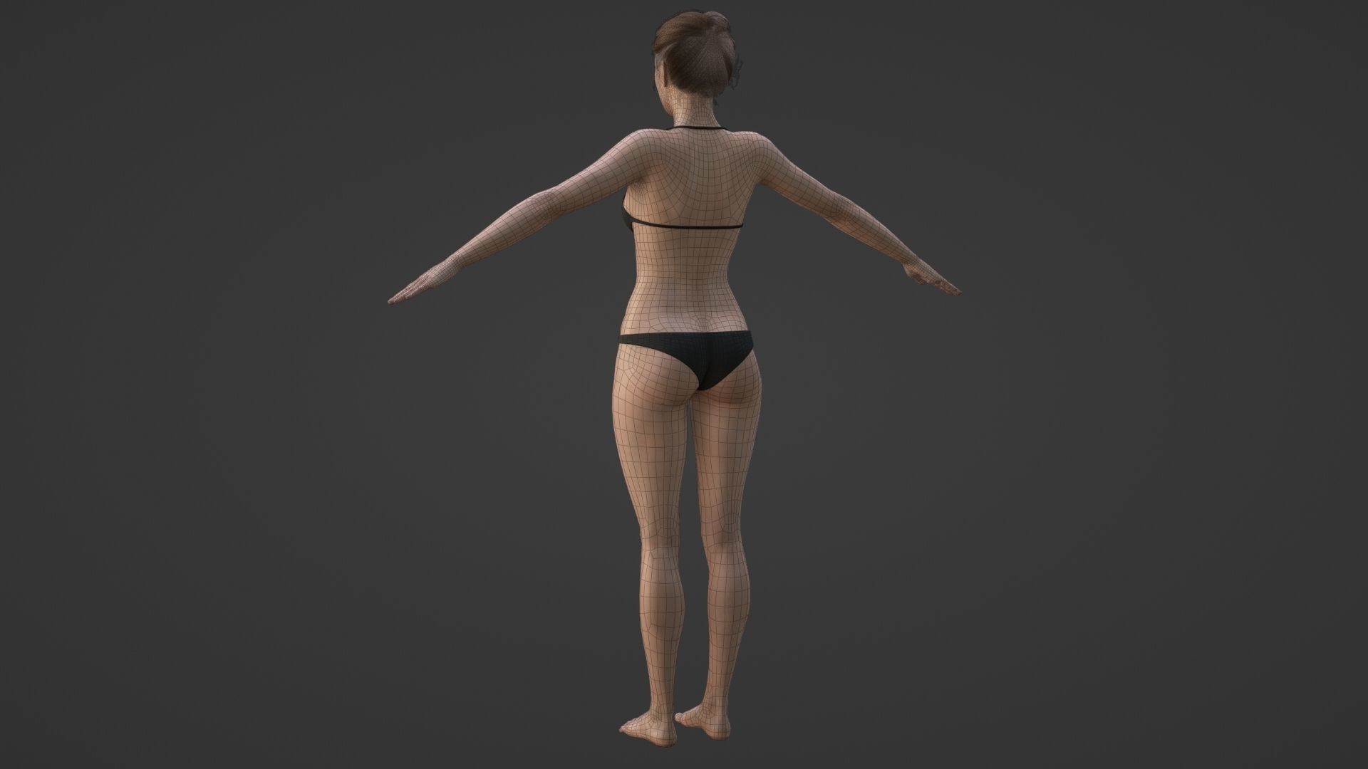 Realistic Sexy Woman Character female girl in bikini swimwear Low-poly 3D model_13
