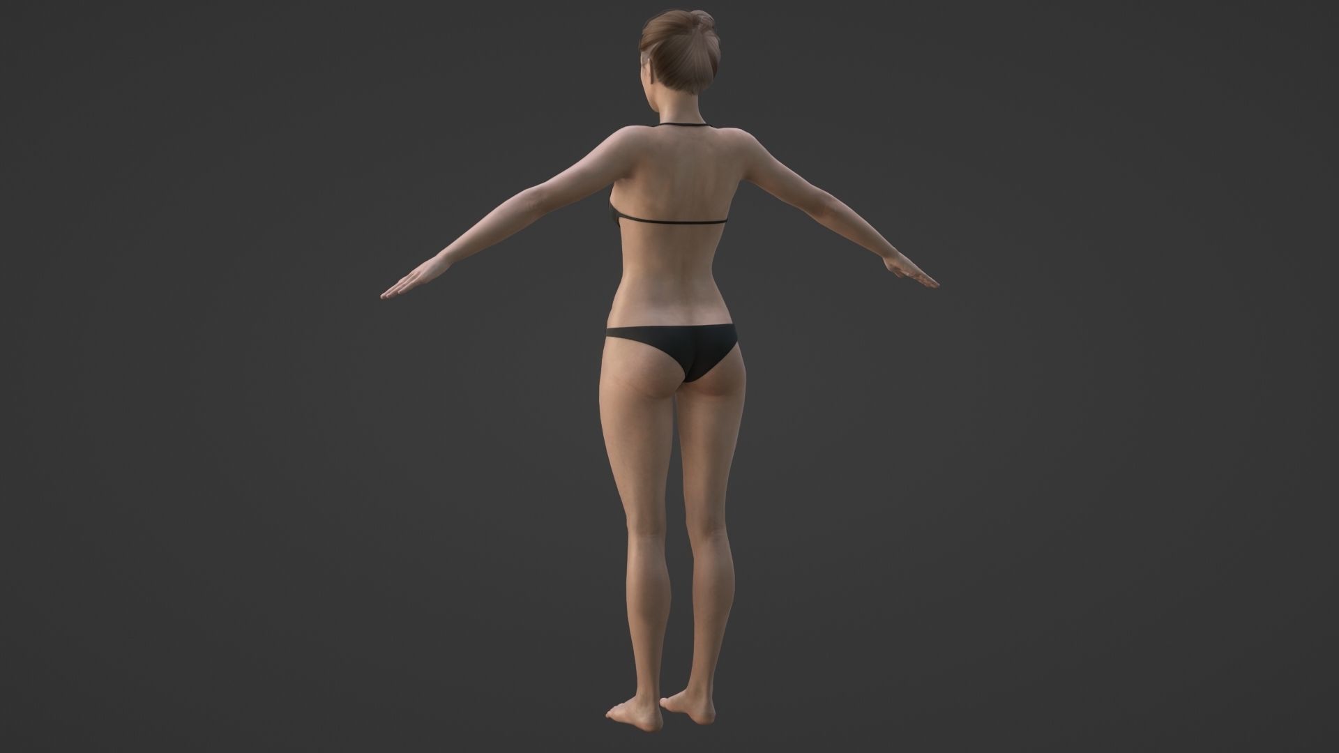 Realistic Sexy Woman Character female girl in bikini swimwear Low-poly 3D model_4