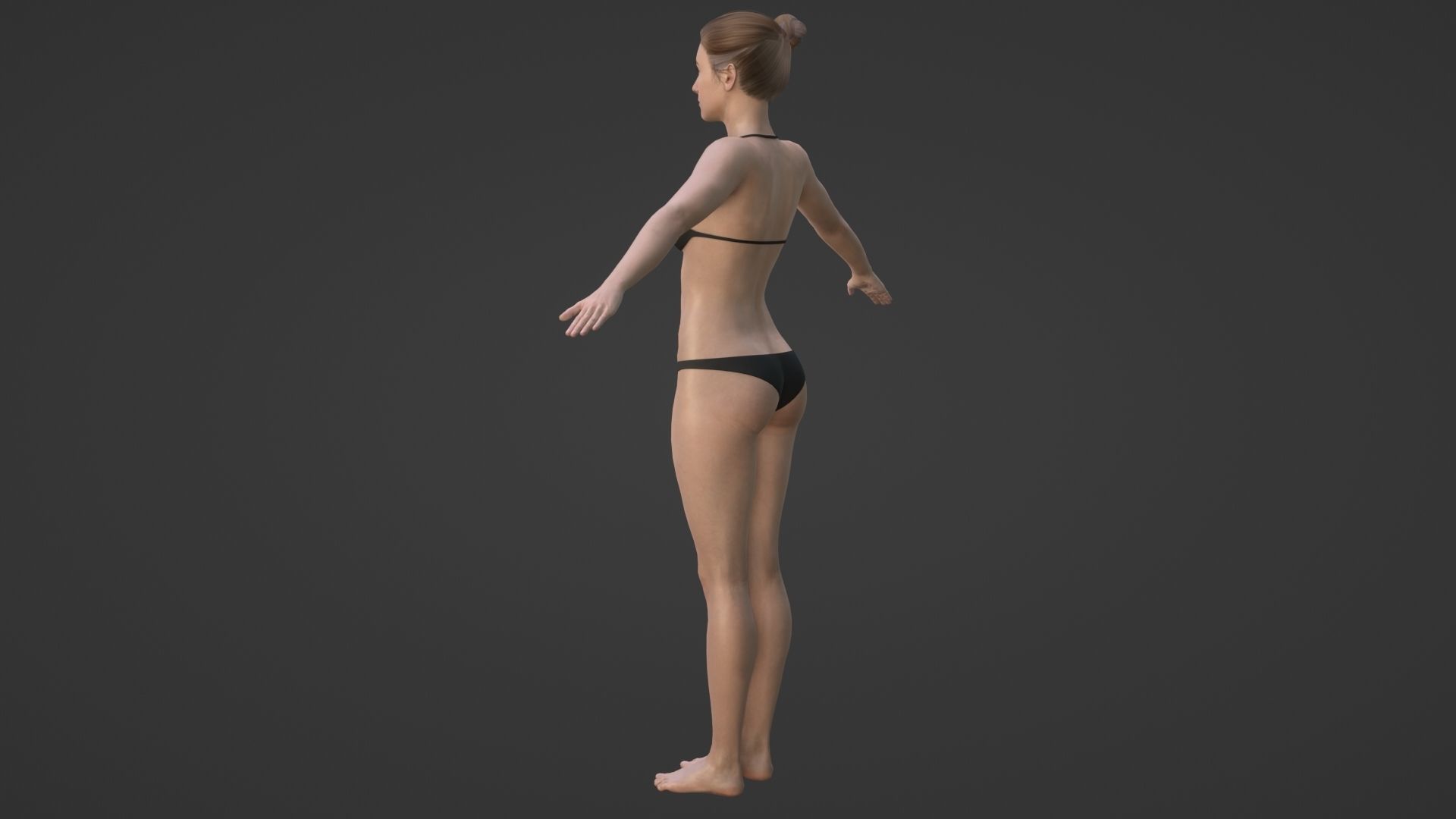 Realistic Sexy Woman Character female girl in bikini swimwear Low-poly 3D model_5