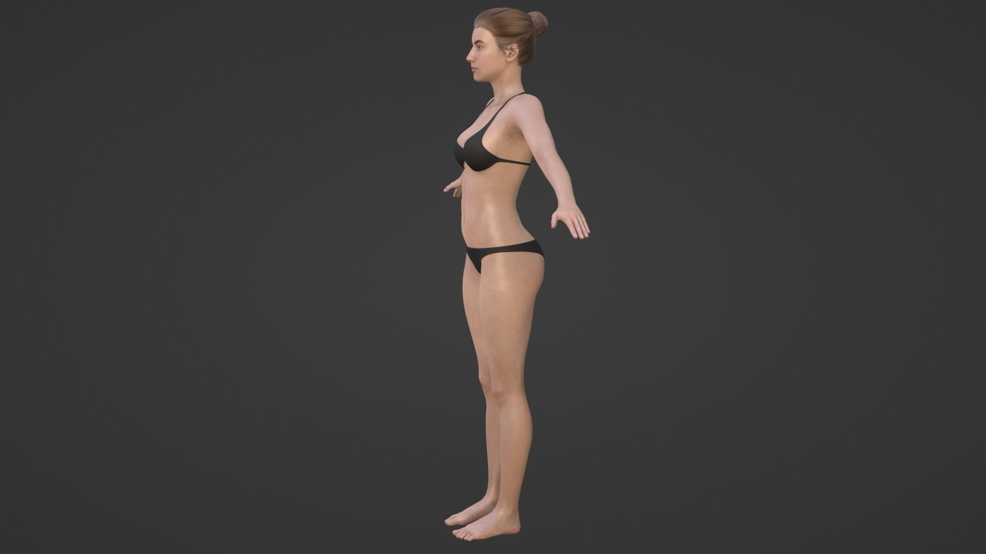 Realistic Sexy Woman Character female girl in bikini swimwear Low-poly 3D model_7