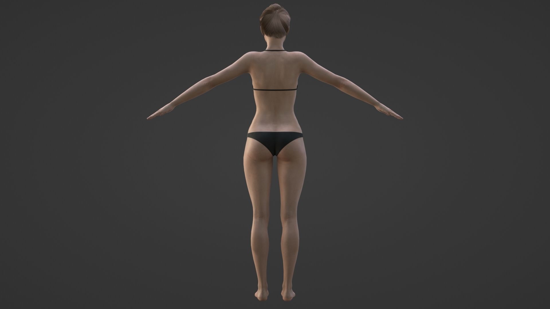 Realistic Sexy Woman Character female girl in bikini swimwear Low-poly 3D model_8
