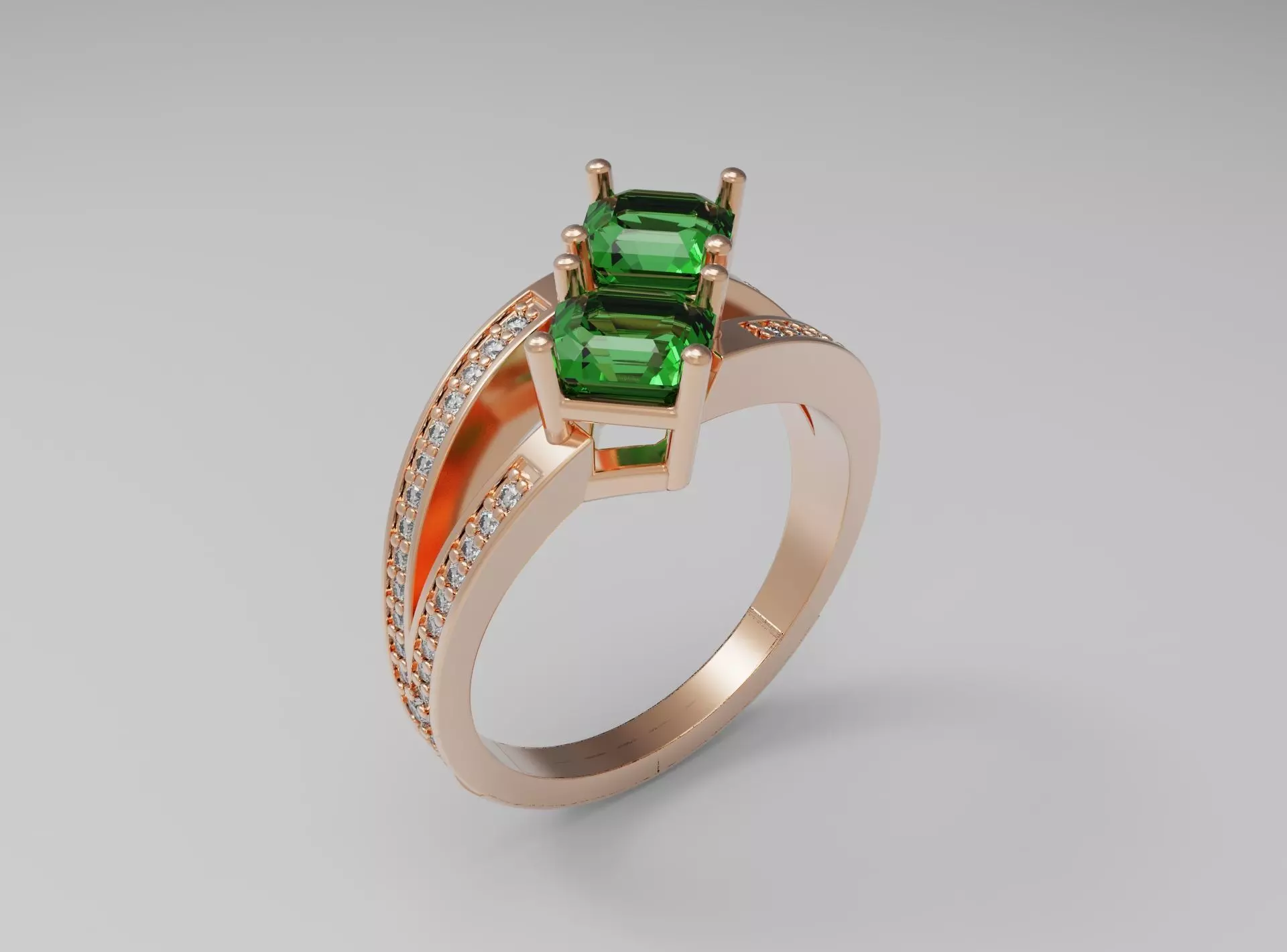 Emerald ring 3D print model