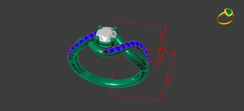 Fashion Ring 3D print model_5
