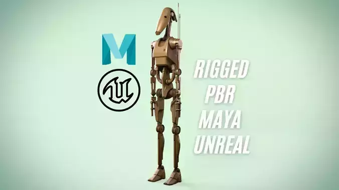 Star Wars Battle Droid Rigged
