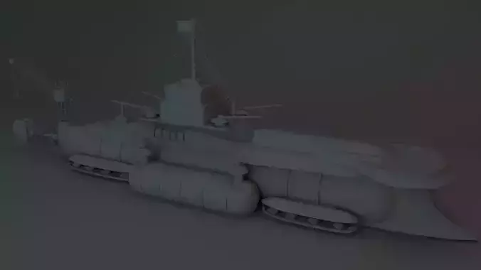  BATTLE SHIP MODEL Low-poly 3D model
