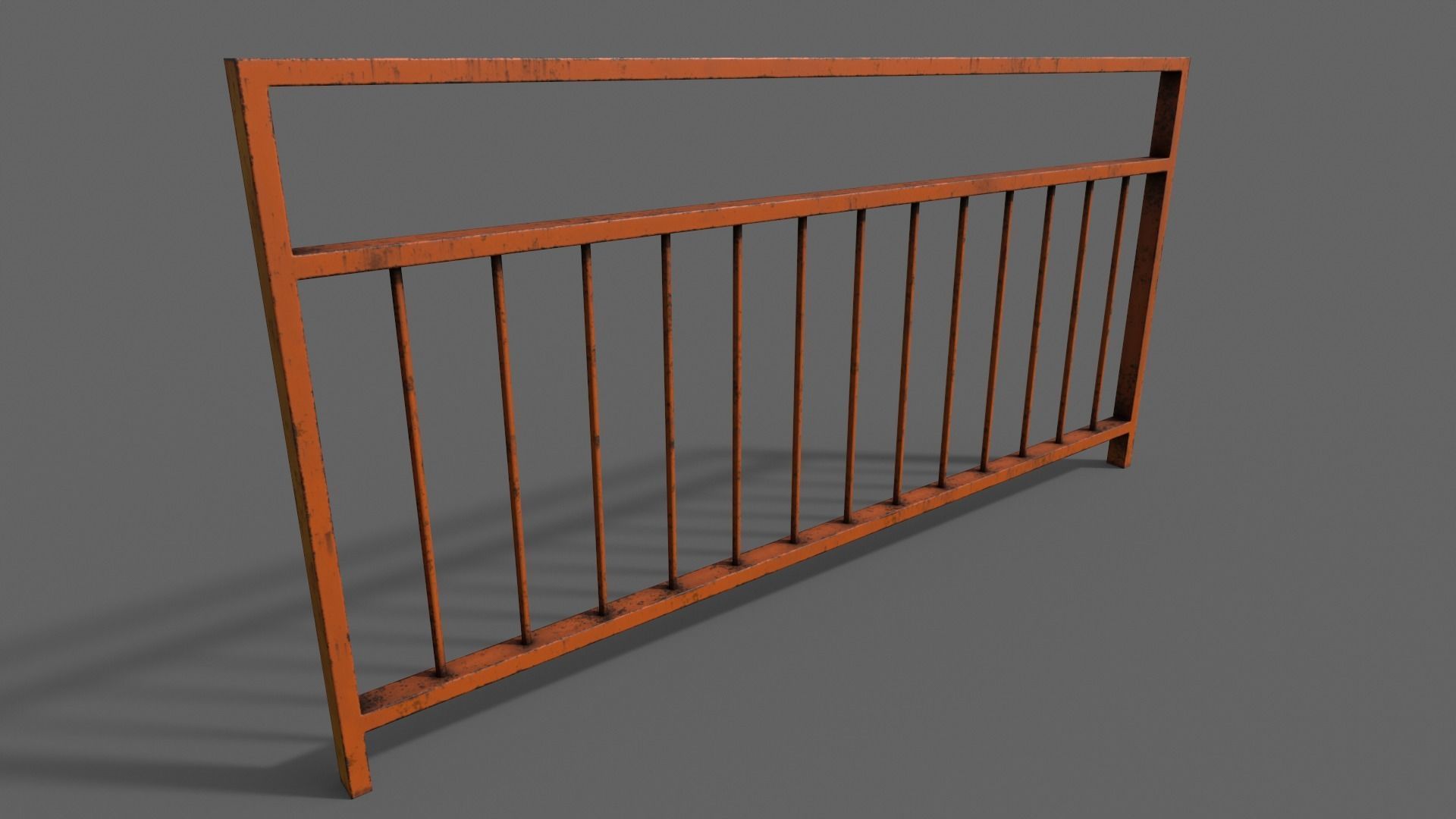 PBR Pedestrian Guard Rail V3-Clean-Rusty Low-poly 3D model_20