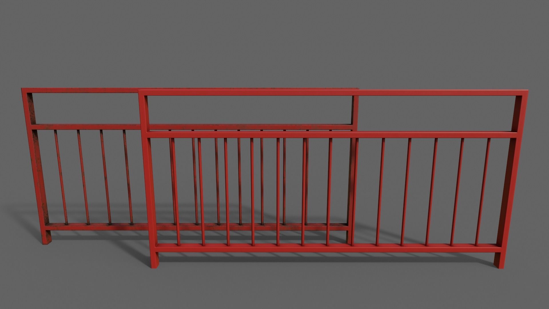 PBR Pedestrian Guard Rail V3-Clean-Rusty Low-poly 3D model_9