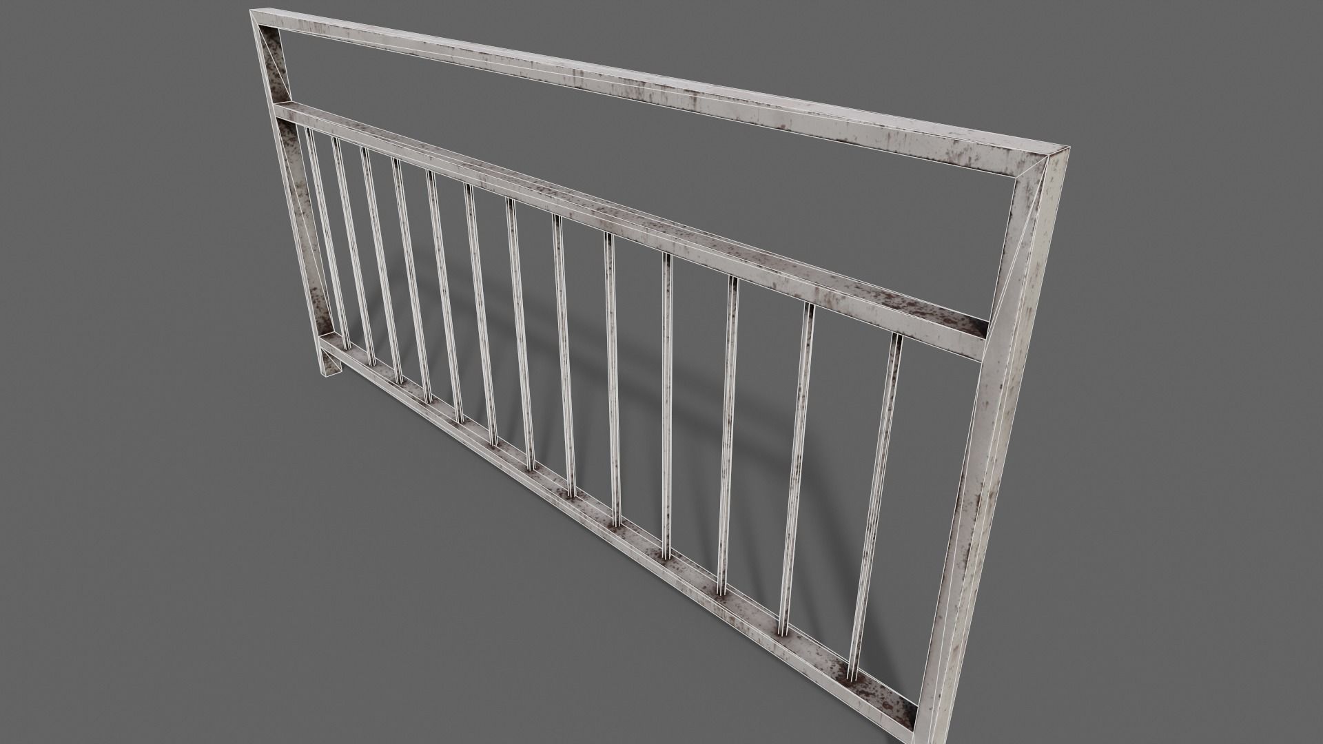 PBR Pedestrian Guard Rail V3-Clean-Rusty Low-poly 3D model_28