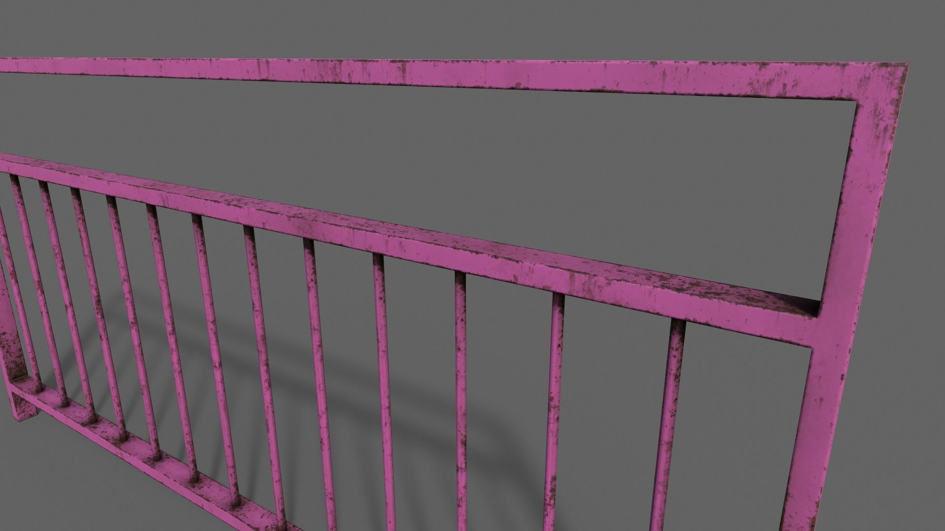 PBR Pedestrian Guard Rail V3-Clean-Rusty Low-poly 3D model_22