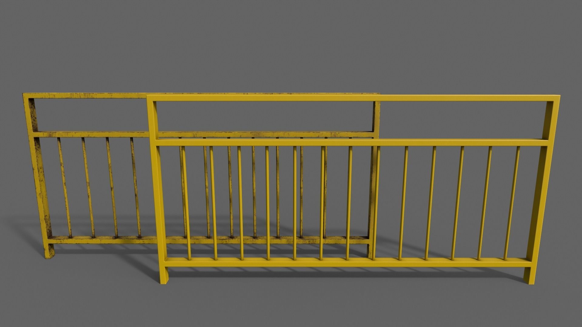 PBR Pedestrian Guard Rail V3-Clean-Rusty Low-poly 3D model_11