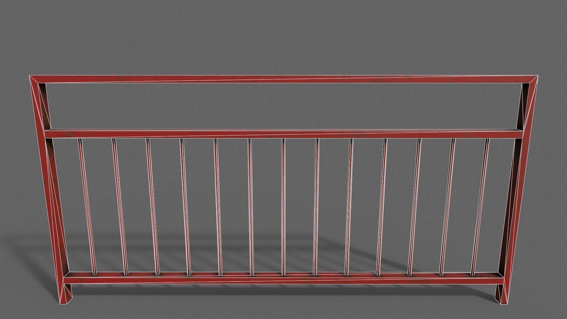 PBR Pedestrian Guard Rail V3-Clean-Rusty Low-poly 3D model_26