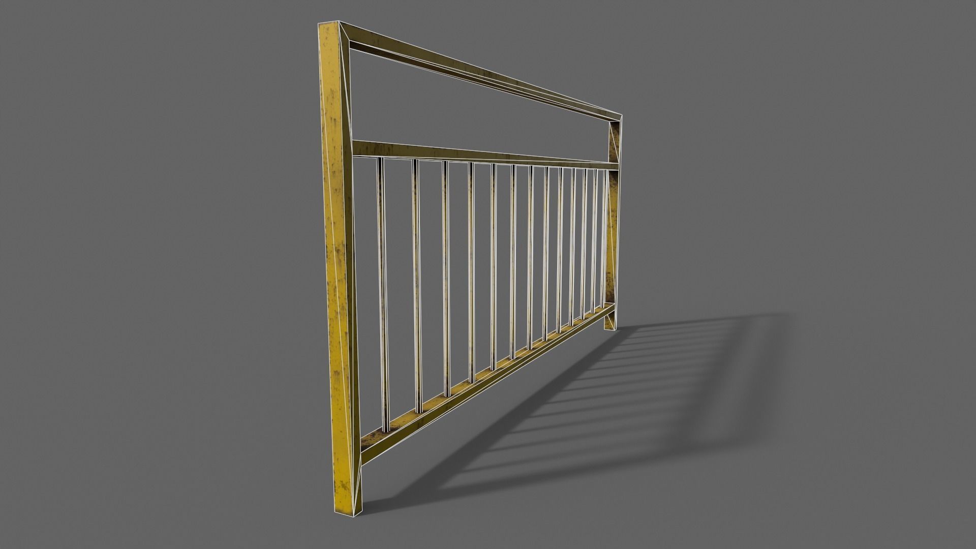 PBR Pedestrian Guard Rail V3-Clean-Rusty Low-poly 3D model_31