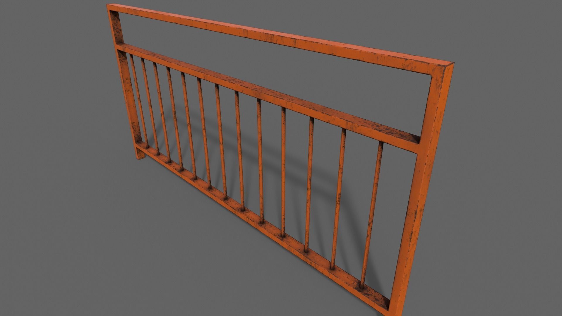 PBR Pedestrian Guard Rail V3-Clean-Rusty Low-poly 3D model_21