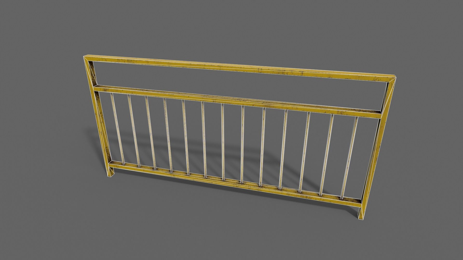 PBR Pedestrian Guard Rail V3-Clean-Rusty Low-poly 3D model_32